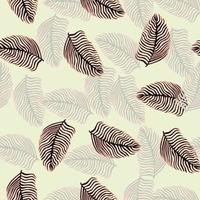 Modern palm leaf seamless pattern with hand drawn foliage print. Abstract art nature background. Vector illustration for seasonal textile.