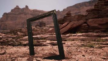 Very old wooden frame in Grand Canyon video