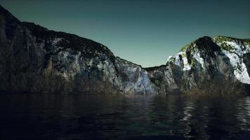 stone cliff at coastline in Portugal video