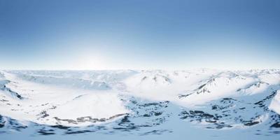 caméra vr 360 se déplaçant au-dessus des crêtes des montagnes rocheuses de la neige polaire video