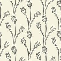 Poppy flower seamless pattern. Poppies wallpaper illustration vector