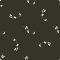 Seamless pattern Magnolias on dark background. Beautiful texture with gray flowers. vector