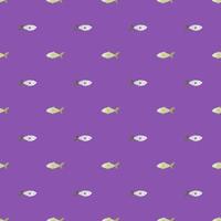 Seamless pattern fish on bright violet background. Abstract ornament with sea animals. vector