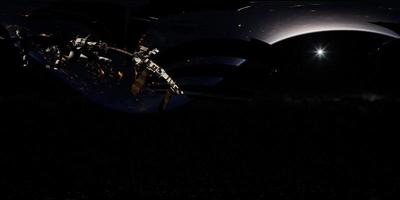 Timelapse ISS in virtual reality 360 degree video. International Space Station video