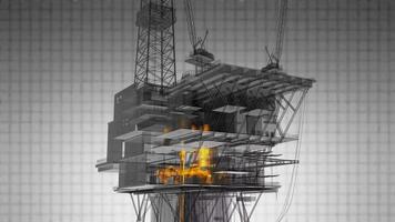 plate-forme centrale de traitement du pétrole et du gaz en boucle video