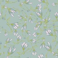 Seamless pattern Magnolias on light green background. Beautiful texture with spring flowers. vector