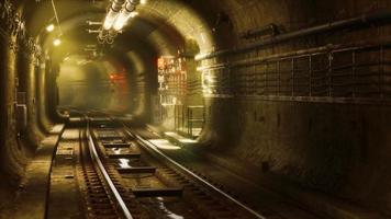 dark old abandoned metro subway tunnel video