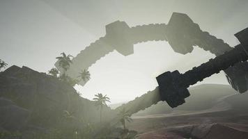 old rusted alien spaceship in desert. ufo video