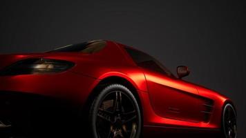 luxury sport car in dark studio with bright lights video