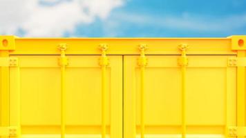 Side of the yellow container. Abstract background for put banner and logo or message. Minimal idea concept, 3D Render. photo