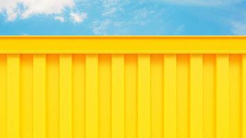 Side of the yellow container. Abstract background for put banner and logo or message. Minimal idea concept, 3D Render. photo