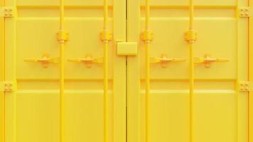 Side of the yellow container. Abstract background for put banner and logo or message. Minimal idea concept, 3D Render. photo