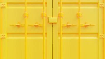 Side of the yellow container. Abstract background for put banner and logo or message. Minimal idea concept, 3D Render. photo