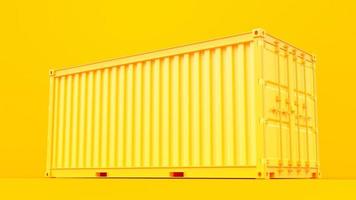 Side of the yellow container. Abstract background for put banner and logo or message. Minimal idea concept, 3D Render. photo