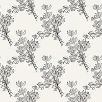 Thyme sketch seamless pattern. Hand drawn food ingredient. vector