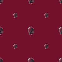 Seamless pattern Turkey red background. Texture of farm bird for any purpose. vector
