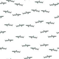 Reef shark seamless pattern in scandinavian style. Marine animals background. Vector illustration for children funny textile.