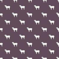 Seamless pattern of sheep. Domestic animals on colorful background. Vector illustration for textile.