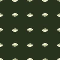 Seamless pattern lola rosa salad on dark green background. Minimalism ornament with lettuce vector