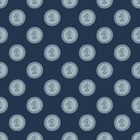 Coins seamless pattern. Hand drawn background from money. vector