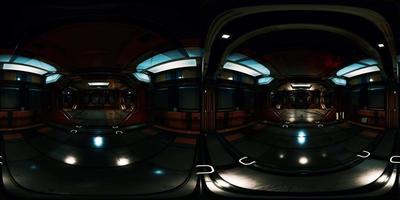 vr360 zicht op het interieur van het ruimteschip video