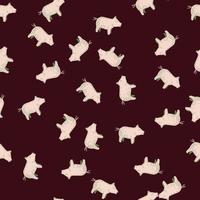 Cute pigs seamless pattern. Background of livestock animals . vector