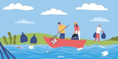 Water Garbage Collecting Composition vector