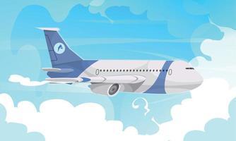 dibujos animados de vuelo de avión de aeropuerto vector