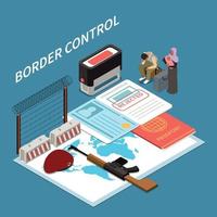 fondo isométrico de control de fronteras vector