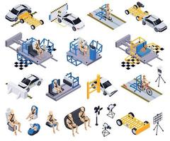 Crash Test Icon Set vector