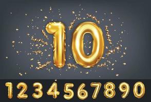 Balloon Numbers Background vector