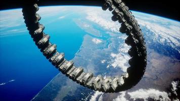 futuristic space station on Earth orbit video