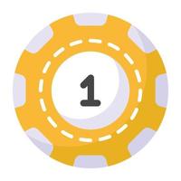 A flat poker coin in editable design vector