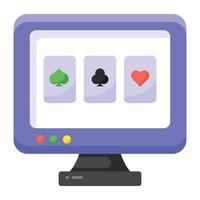 An online poker in flat editable design vector