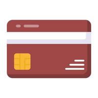 A flat editable icon of debit card vector