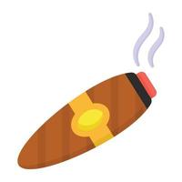 un icono de cigarro de tabaco en plano icono premium vector