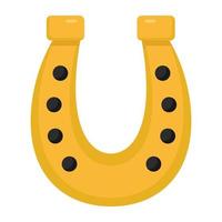 A horseshoe in a flat icon denoting gambling fortune vector