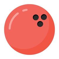 An alley bowling ball in flat icon vector