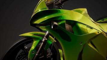 moto sport bike in dark studio with bright lights video