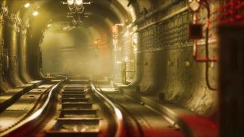 dunkler alter verlassener U-Bahn-Tunnel