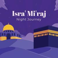 Isra Miraj Festival Greeting Card vector