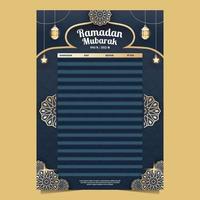 Fasting Template Schedule vector