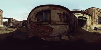 VR360 view of old abandoned factory video