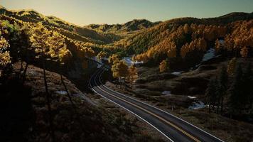 beautiful winter road seen from above video