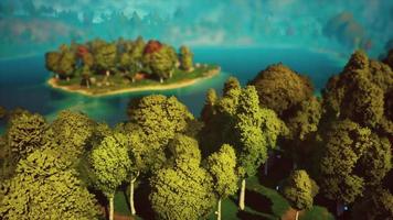 Cartoon Green Forest Landscape with Trees and lake video