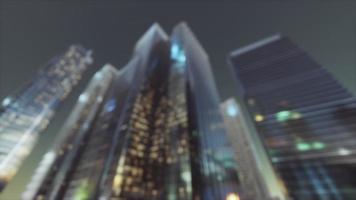 abstrakt suddig bokeh på natten av staden som för affärsdistrikt bakgrund video