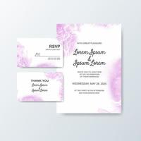 Wedding invitation with abstract watercolor background vector