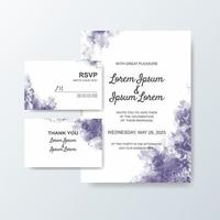 Wedding invitation with abstract watercolor background vector