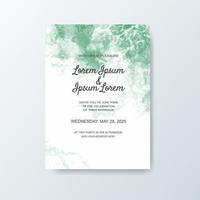 Wedding invitation with abstract watercolor background vector