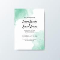 Wedding invitation with abstract watercolor background vector